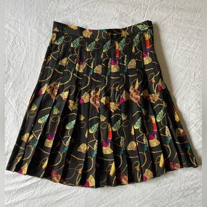 Vintage Ann Taylor silk tassel pleated skirt